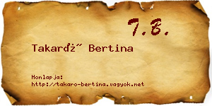 Takaró Bertina névjegykártya